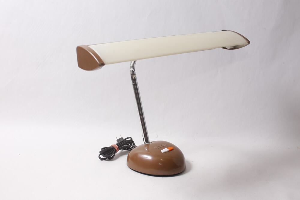 1970s Japan Fluorescent Desk Lamp Metal Brown and White ~ 260902-WH 1295
